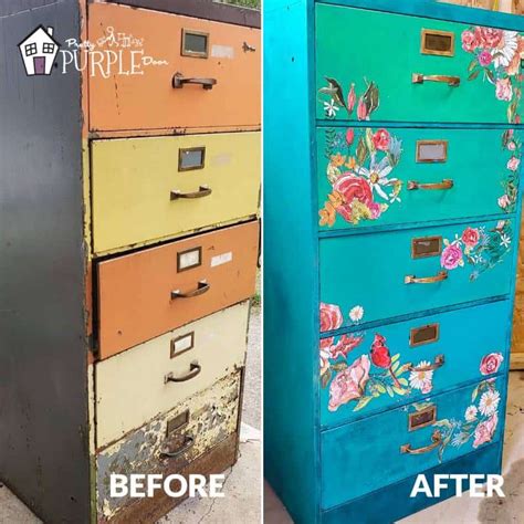 painting a steel file cabinet|old rusty file cabinet makeover.